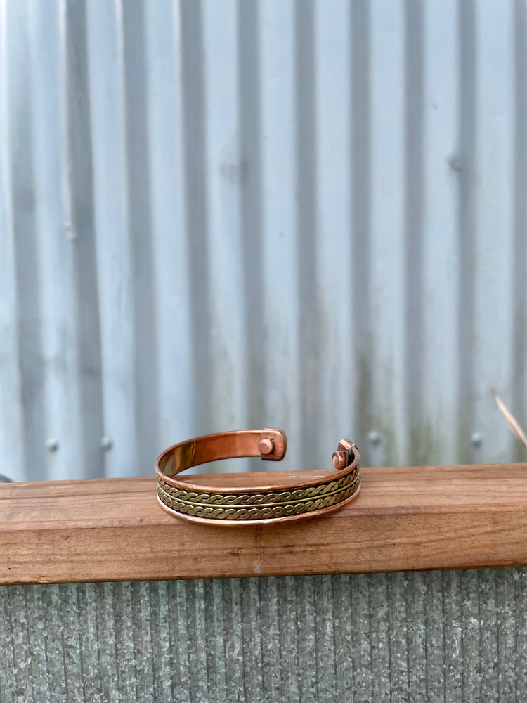 Pure Copper Magnetic Bracelet Double Twist Design