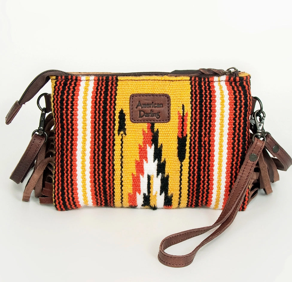 “Maggie” Cross Body Tooled Saddle Blanket Leather Bag Purse