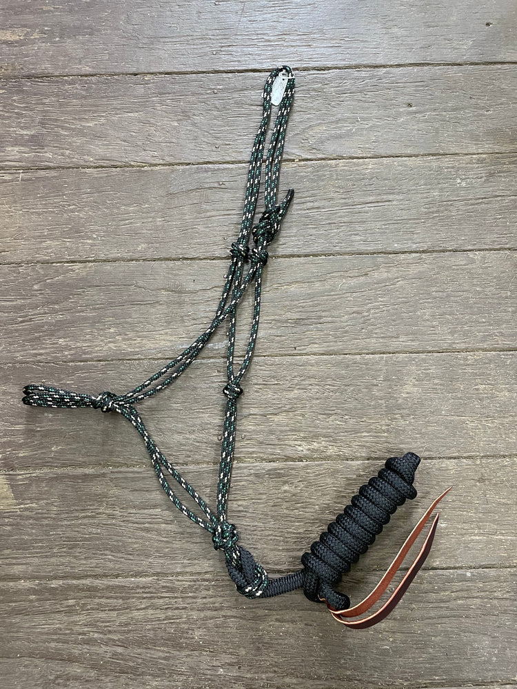 Diamond H Handmade Rope Halter and Lead Set Camo/Black