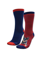 Homestead Socks Twin Pack (Blue Heeler) Red\Navy