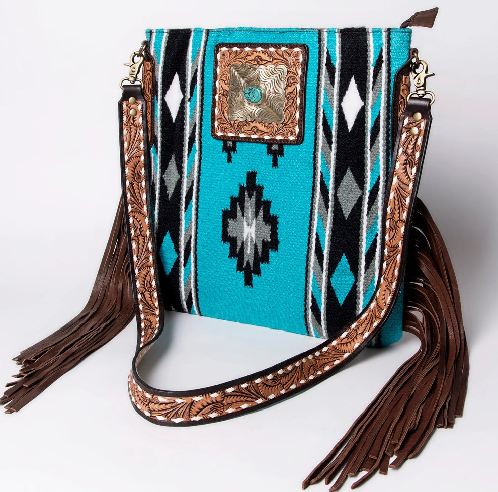 “Josie” Blue Aztec Bag .