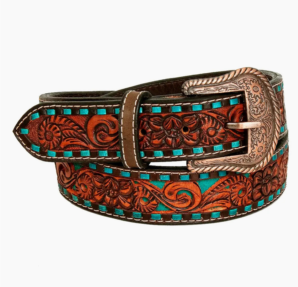 Hand Carved Western Leather Belt