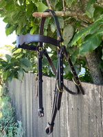 Diamond H Handmade Shaped Brow Work Bridle