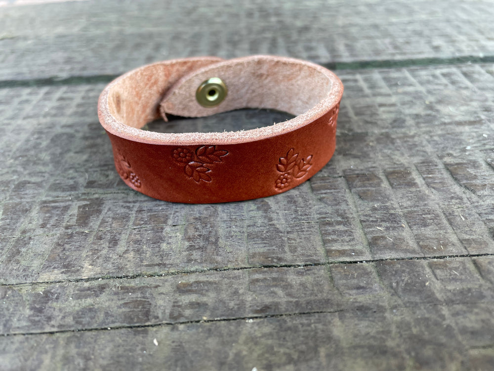 Diamond H Stamped Leather Bracelet Diamond H Saddlery Country