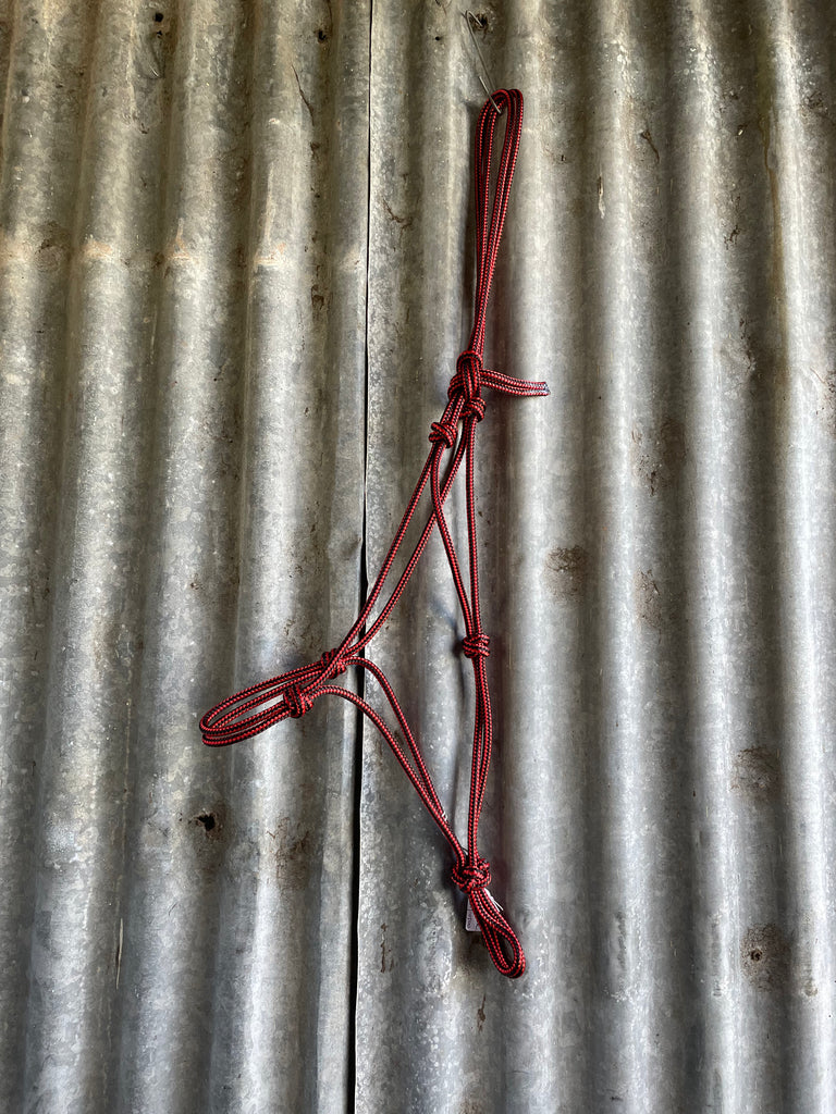 Diamond H Handmade Rope Halter Red/Black – Diamond H Saddlery & Country ...