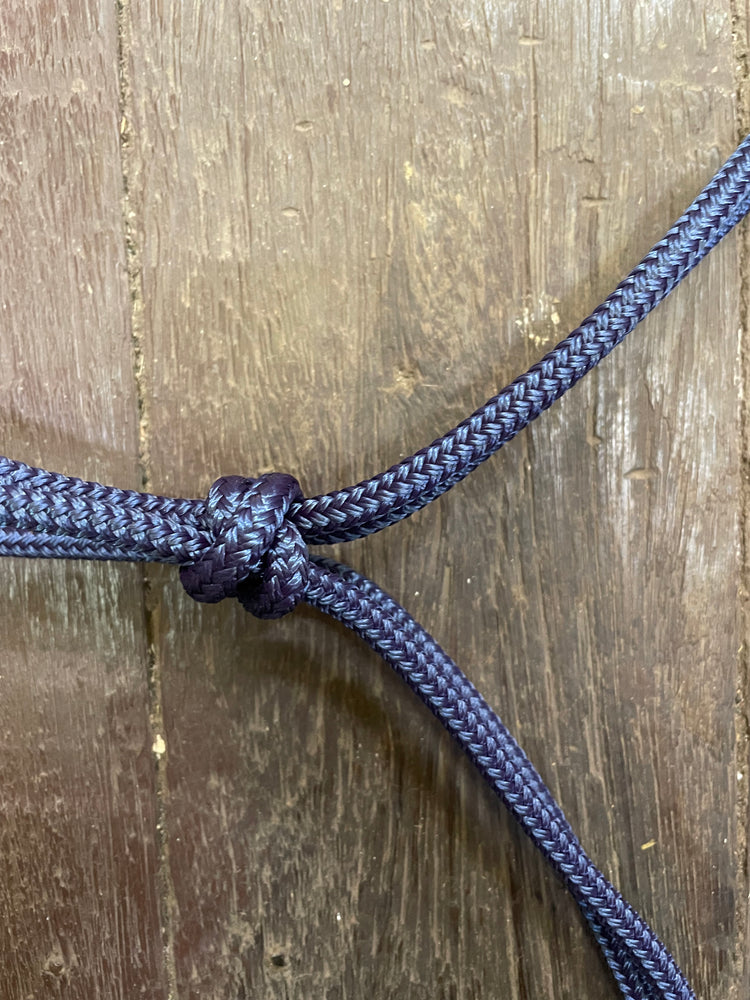 Diamond H Handmade Rope Halter and Lead Set Navy/Black