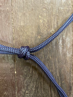 Diamond H Handmade Rope Halter and Lead Set Navy/Black