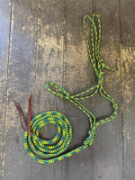 Diamond H Handmade Rope Halter and Lead Set Green/Gold