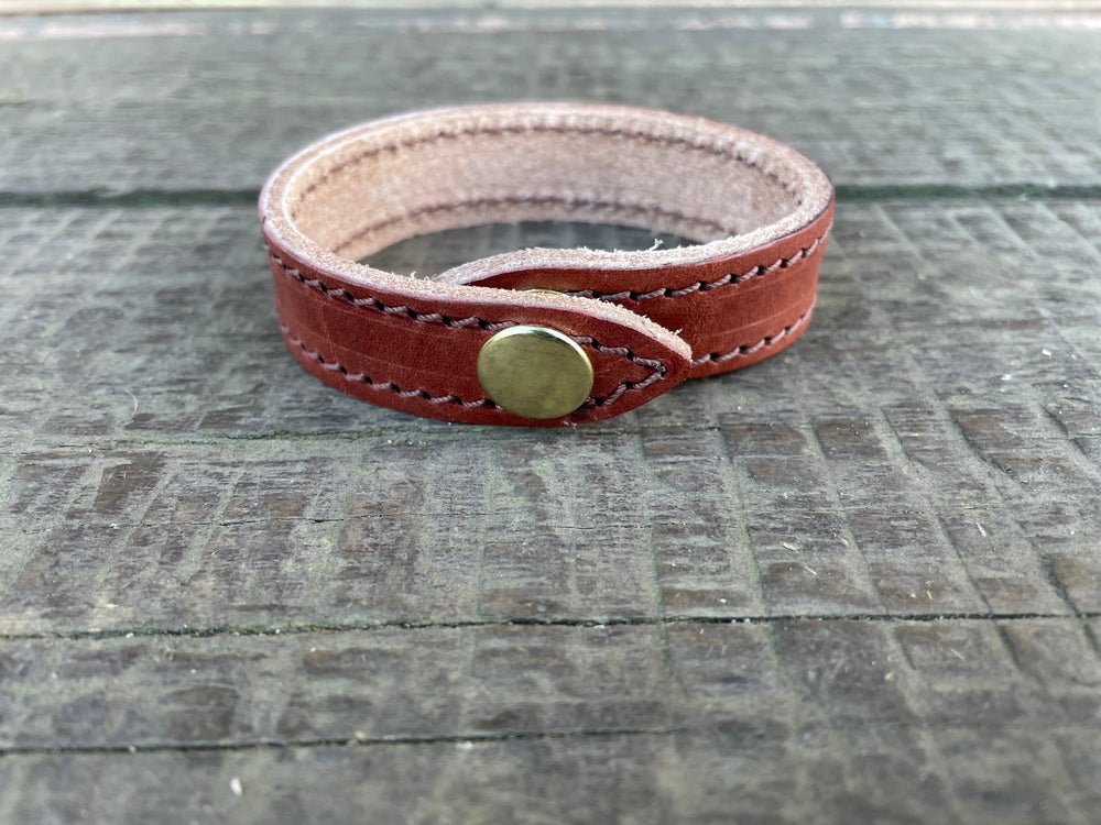 Diamond H Stitched Leather Bracelet Diamond H Saddlery Country
