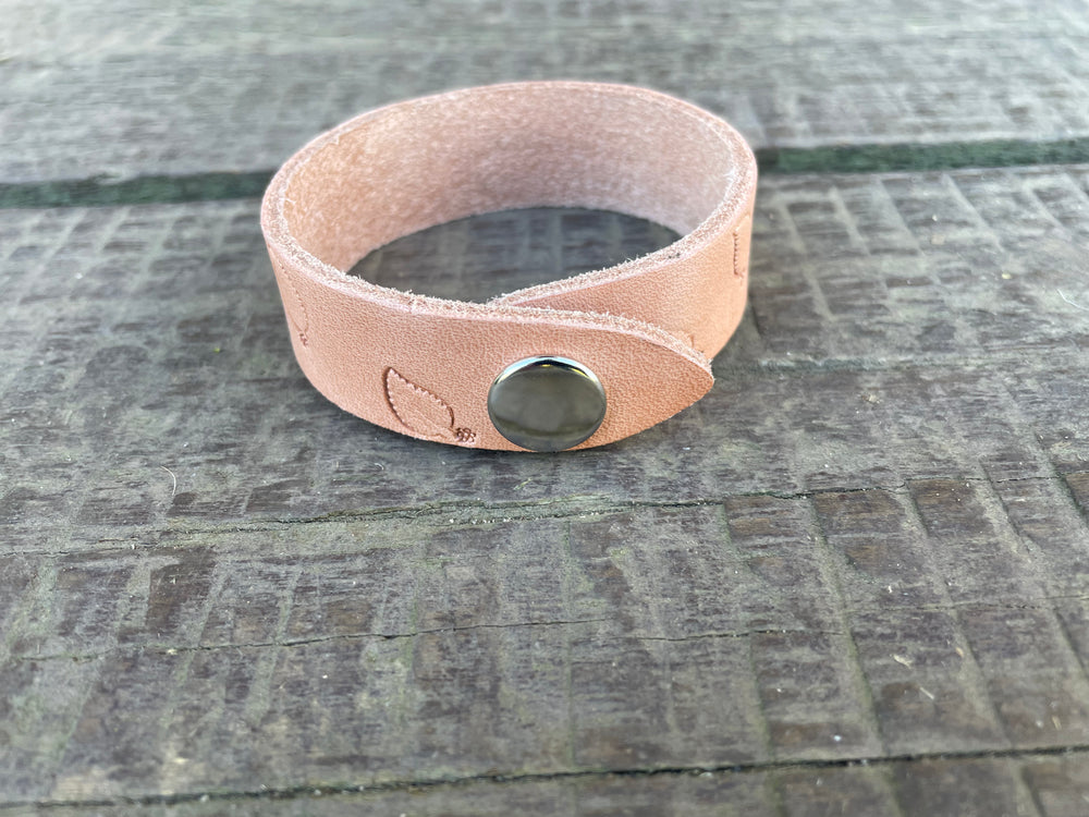 Diamond H Stamped Leather Bracelet
