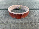 Diamond H Stitched Leather Bracelet
