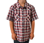 Pure Western Boys Edward Check Western Shirt Sleeve Shirt